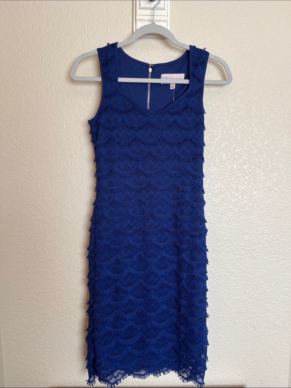 🆕 Philosophy royal blue fringe sleeveless dress